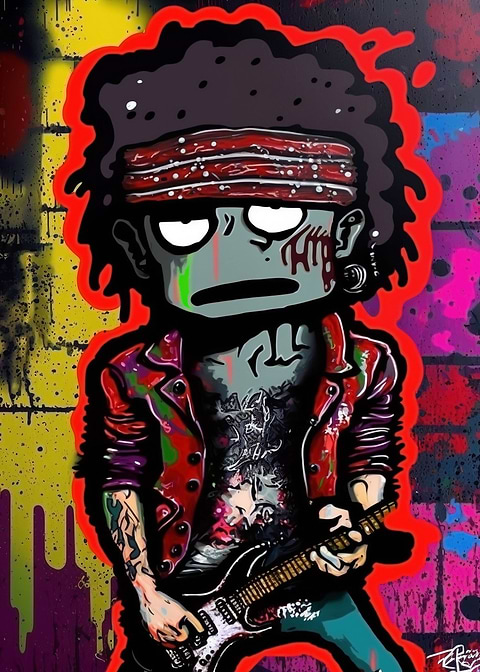 Pop Art Rock Star — metal poster wall art