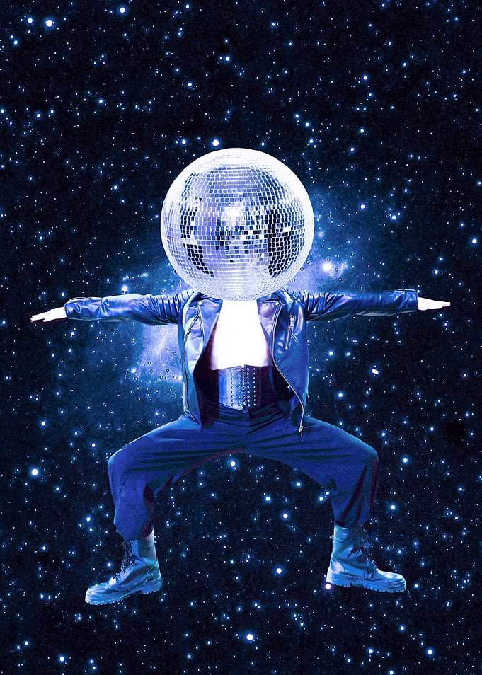 Man with Disco Head