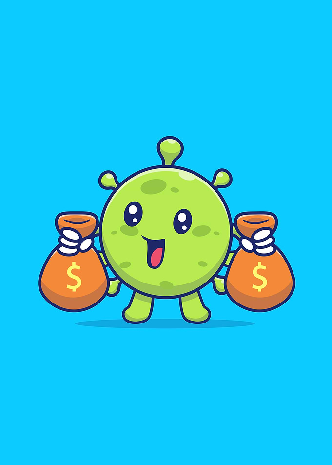 Cute Virus With Money Bag