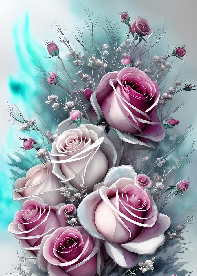 Winter Roses Flowers