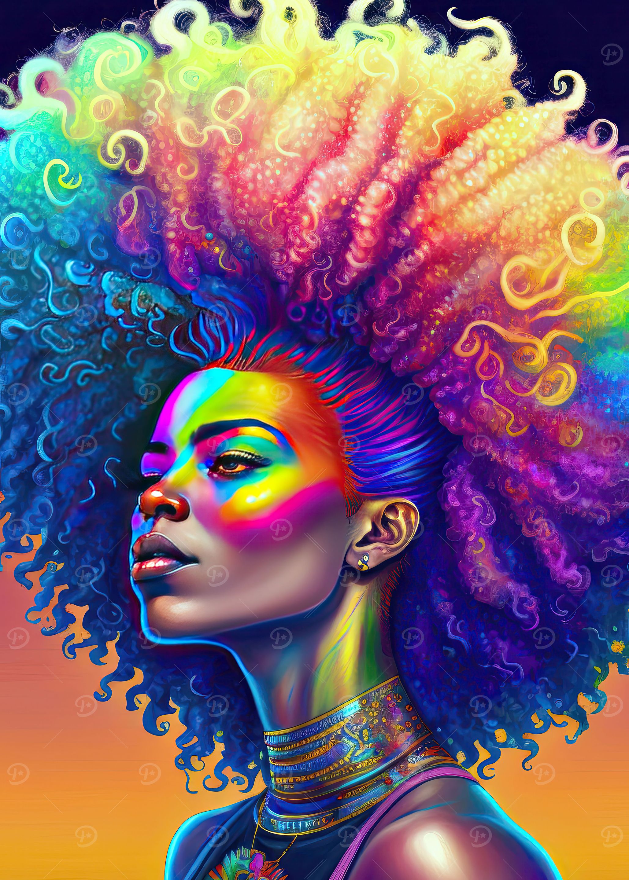 Rainbow Afro Goddess 1