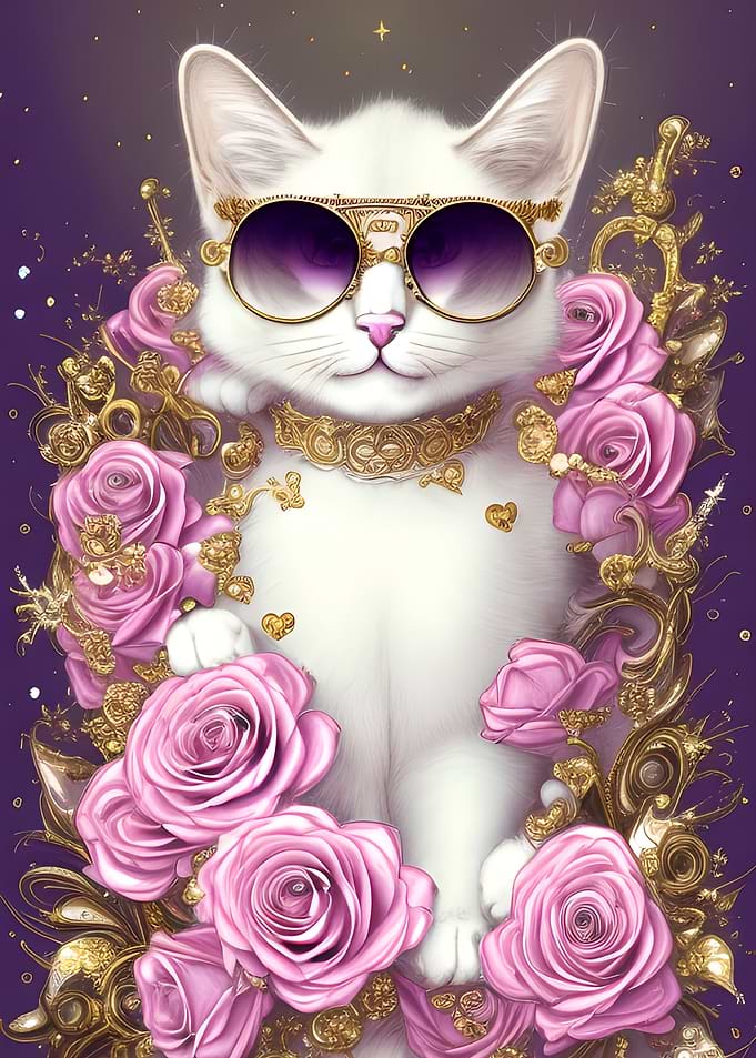 The Royal Cat with Roses