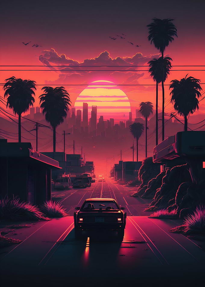 Neon Wave Sunset V1