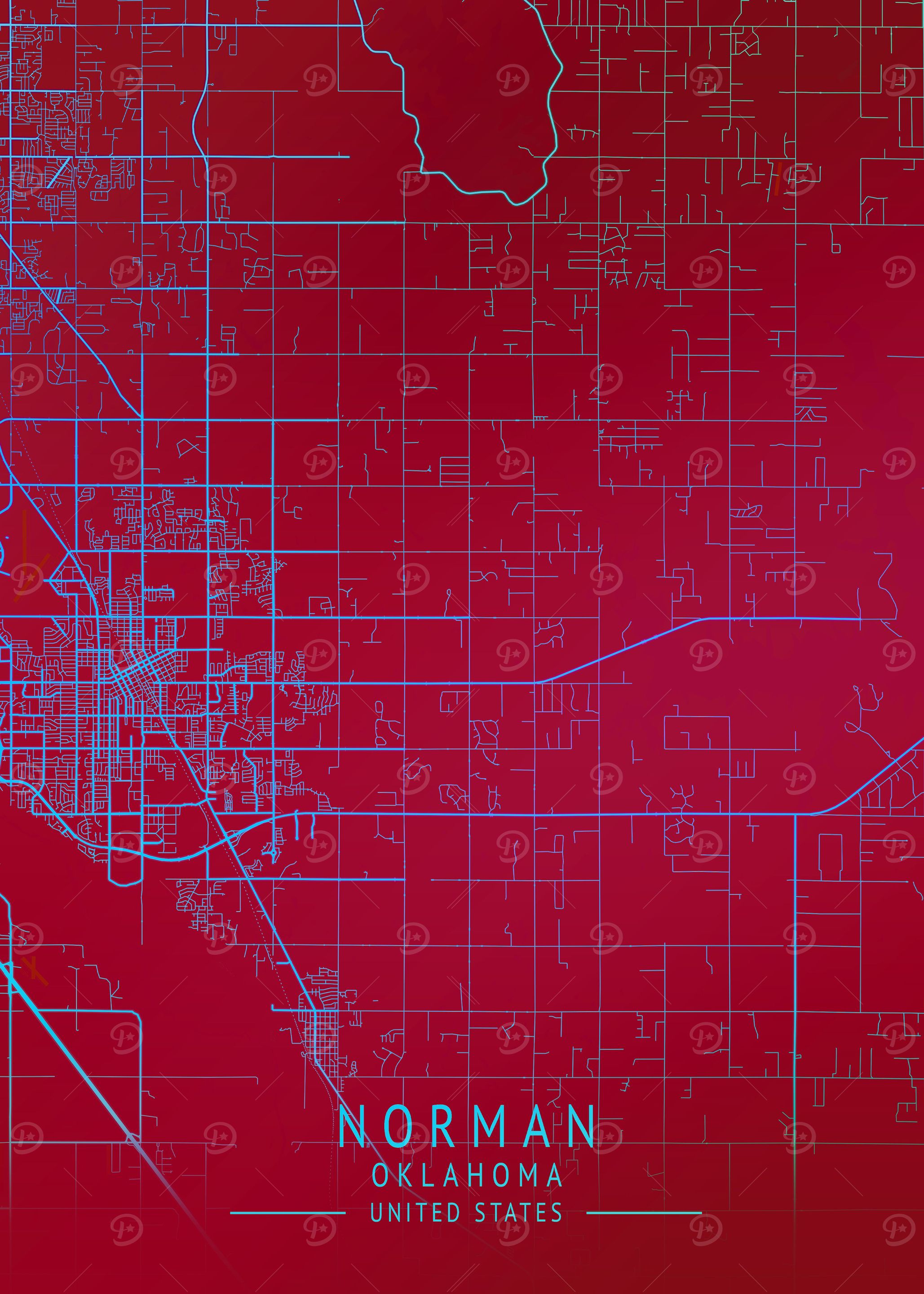 Norman USA City Map