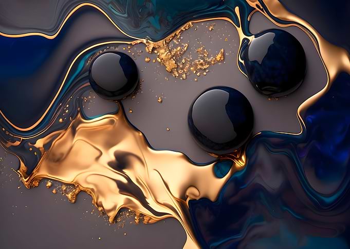 Blue Gold Marble No4