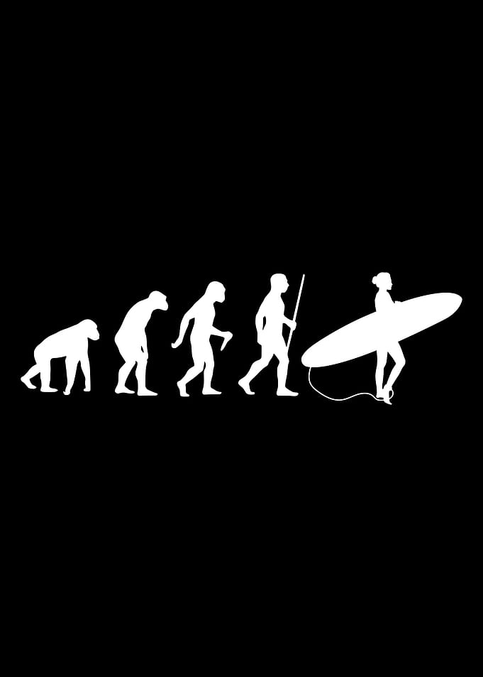 Surfing Board Girl