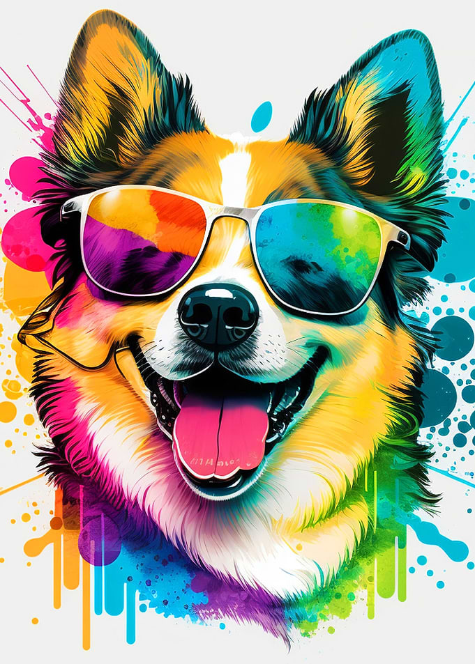 Happy Dog with Sunglasses