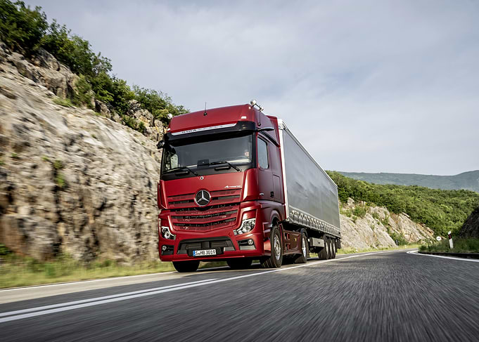 red truck Mercedes