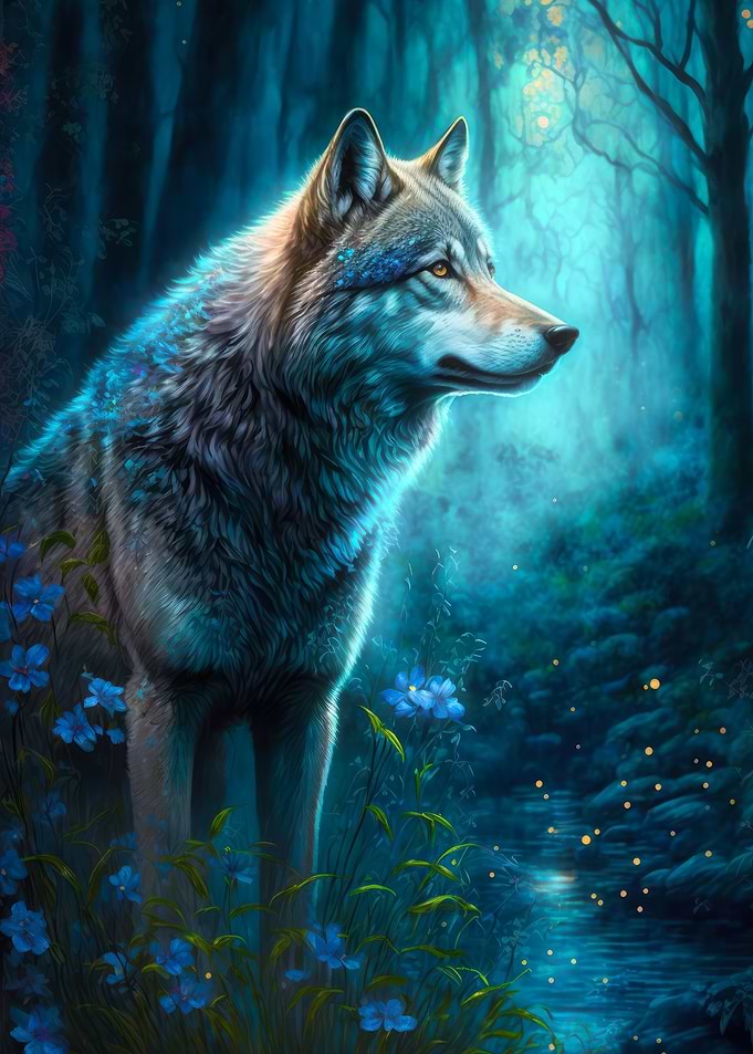 Wolf at the river