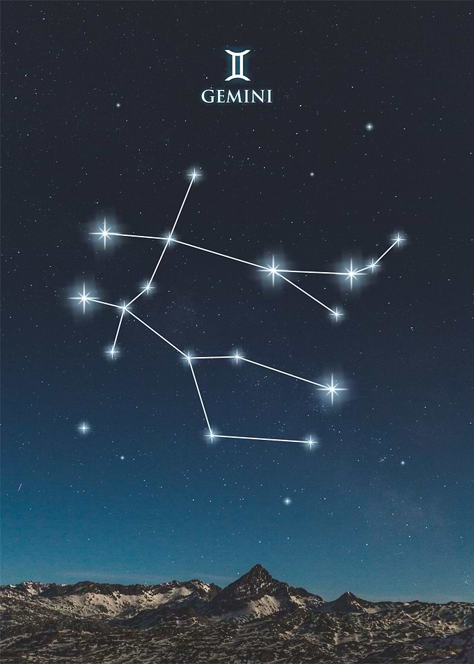 zodiac gemini night sky