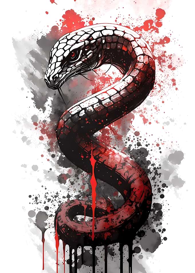 Black Mamba Ink Painting