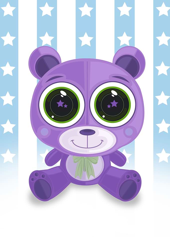 Teddy Bear Star Eye Purple