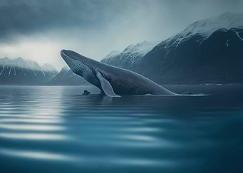 Whale out of water