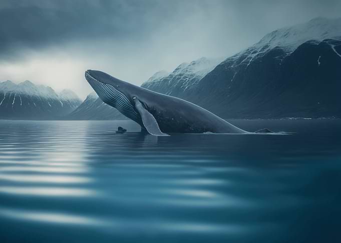 Whale out of water