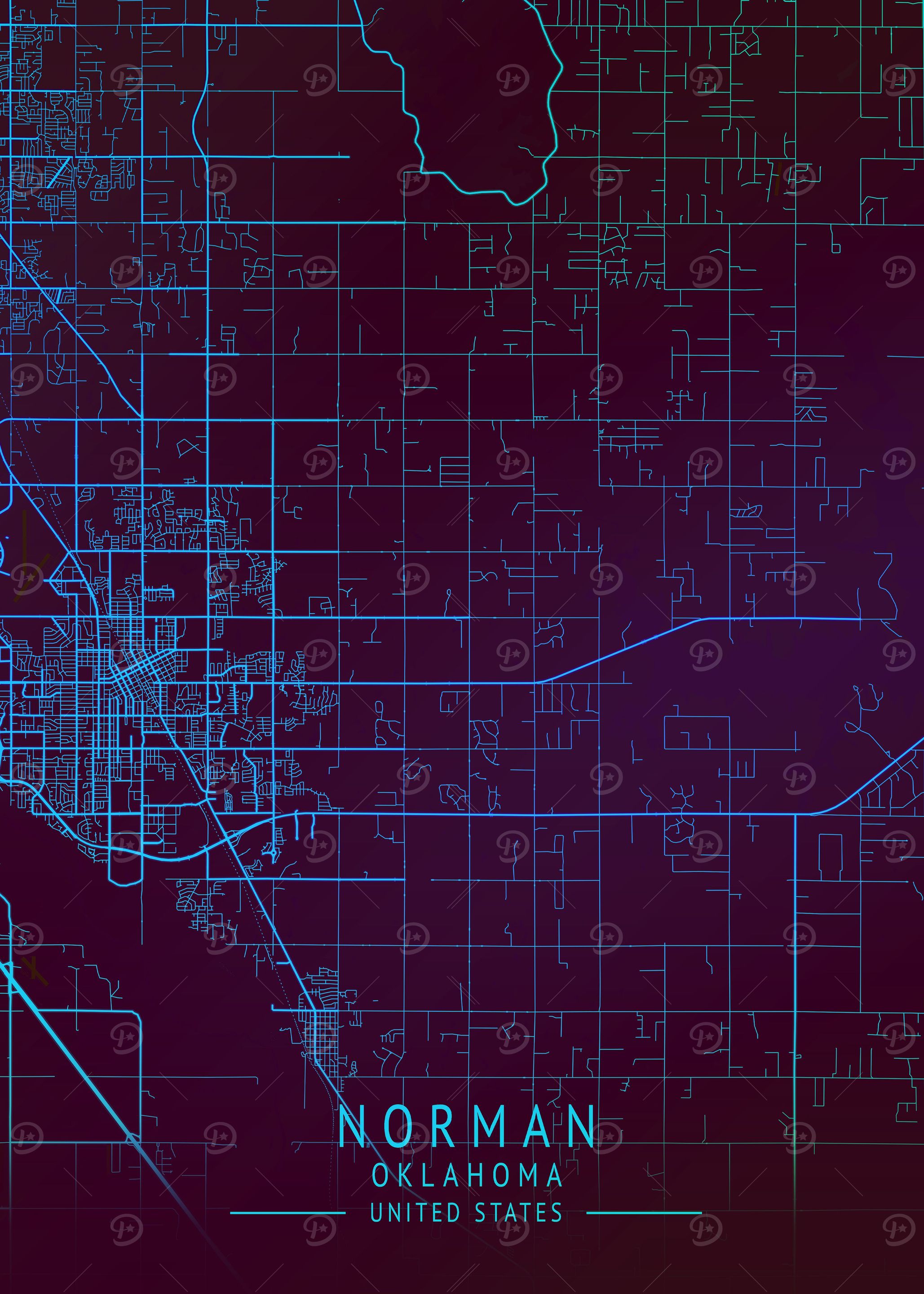 Norman USA City Map