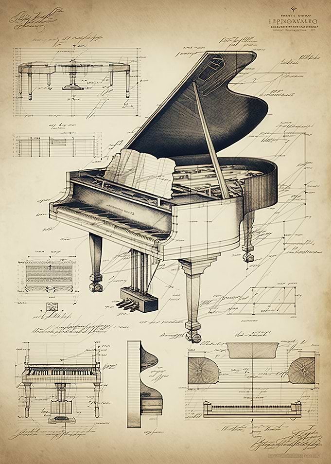 Piano Diagrammatic Drawing