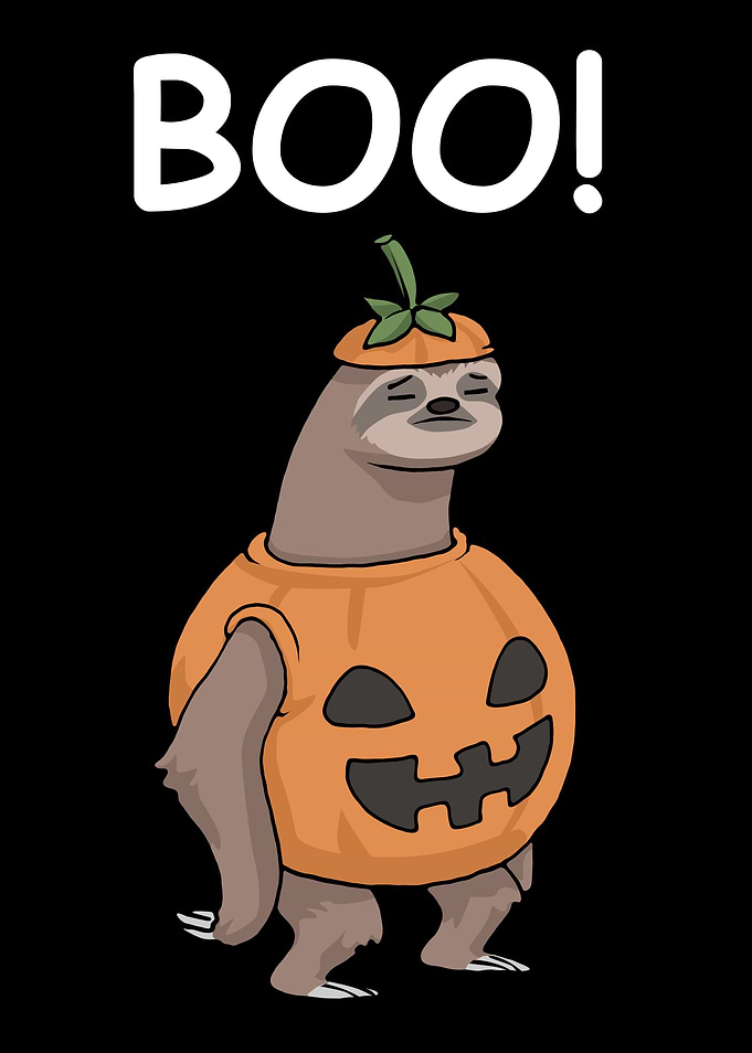 Halloween Boo Funny Sloth