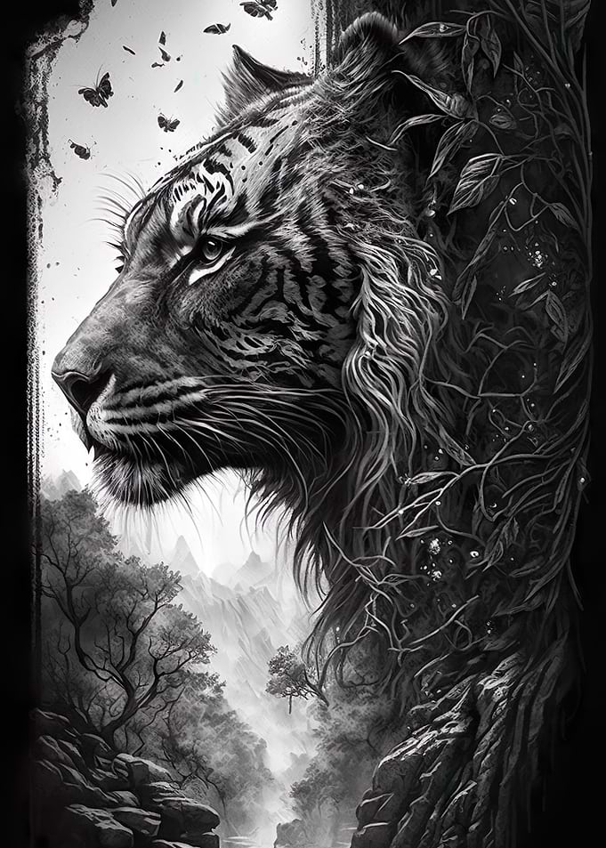 Black and White Tiger