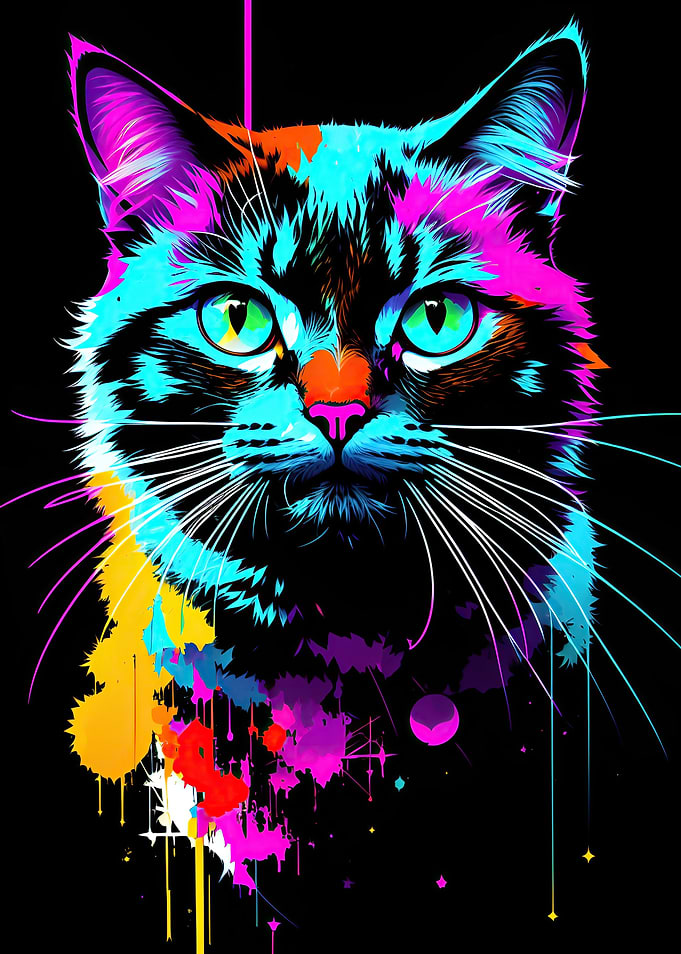 abstract cat painting