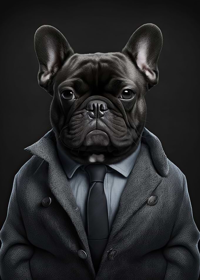 French Bulldog in Men Suit
