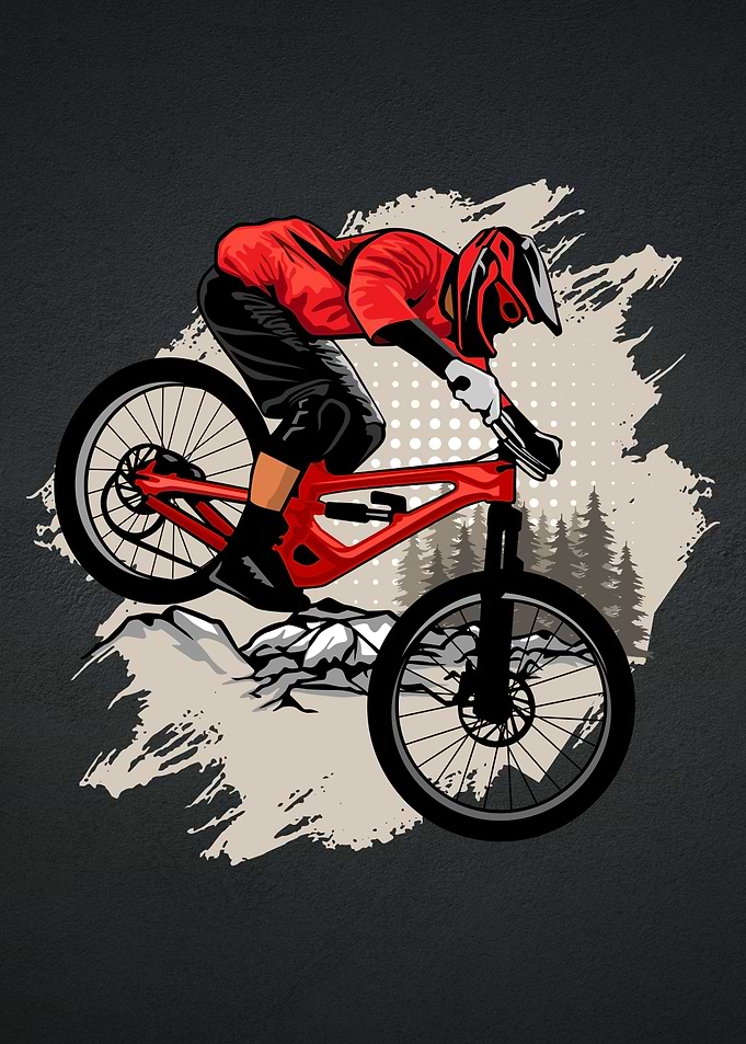 downhill bike poster art