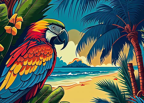 Island Escape — metal poster wall art