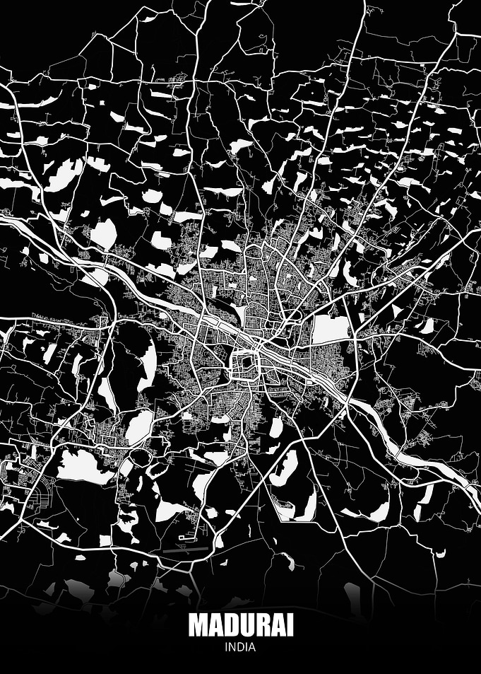 Madurai India Dark Map