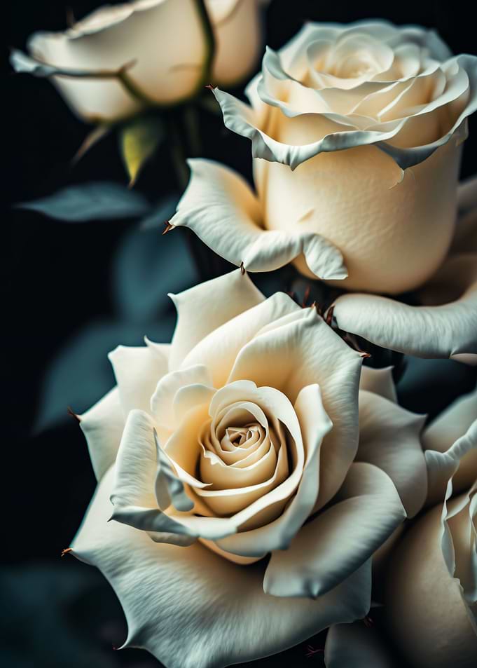 White rose flowers