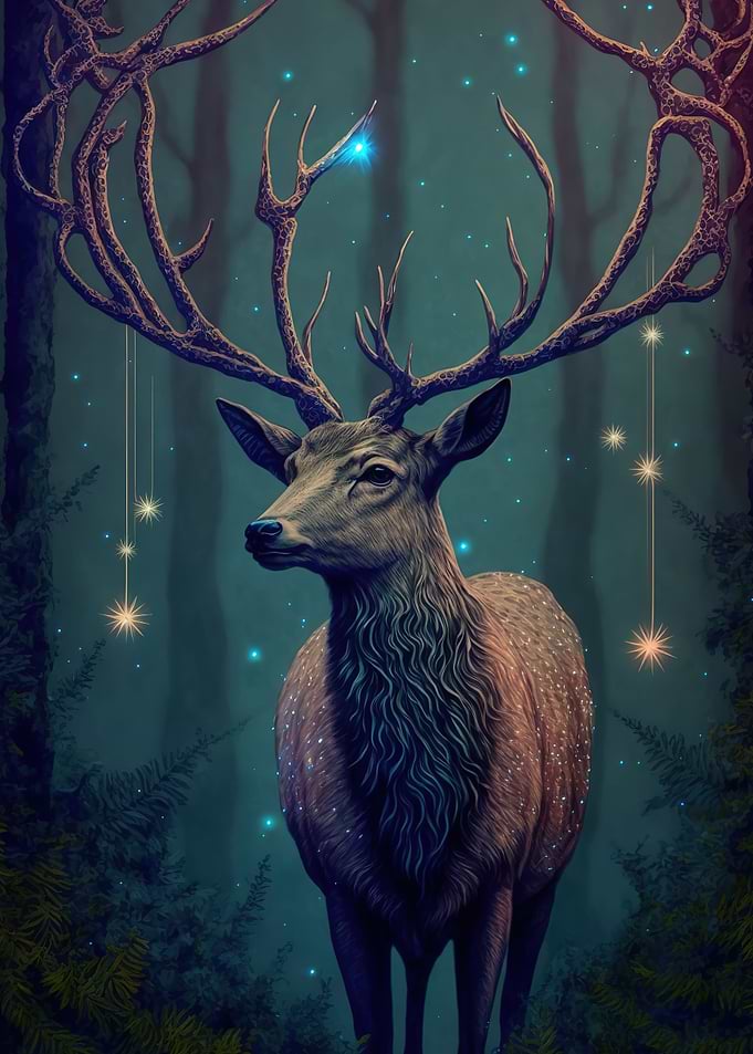 animal deer neon