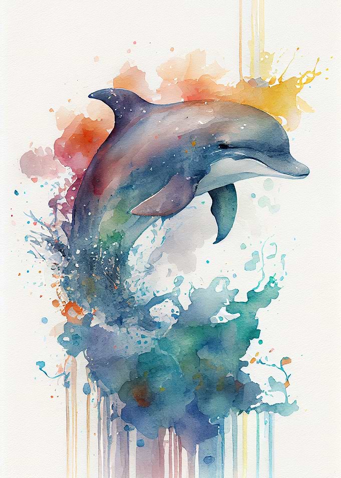 Dolphin Watercolors