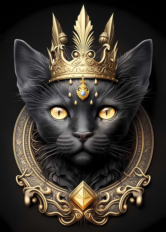 King Cat Golden Art Deco
