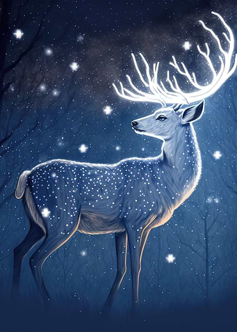 animal deer neon