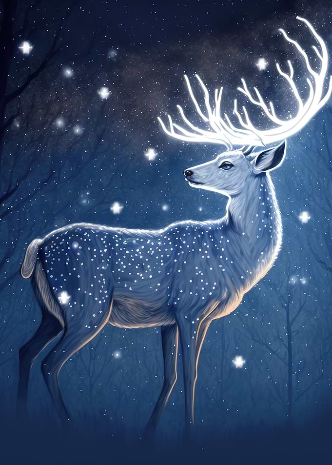 animal deer neon
