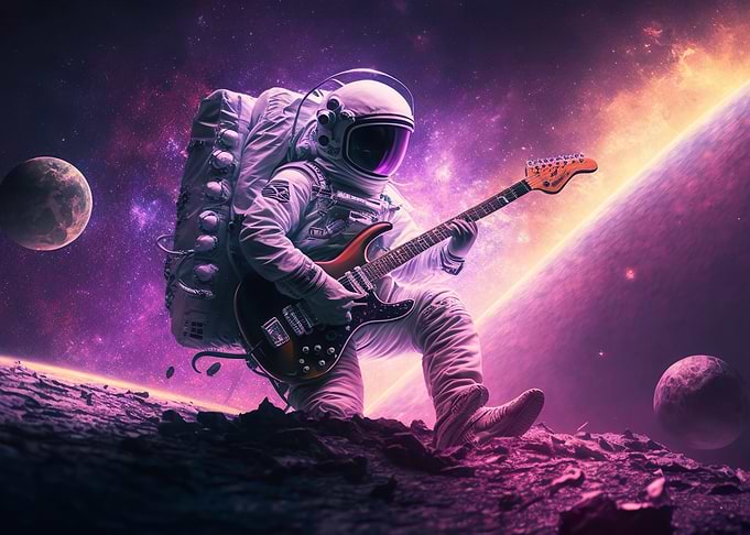 Astronaut playing Guitar