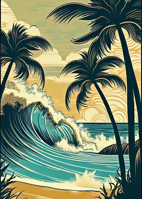 Palm Paradise — metal poster wall art