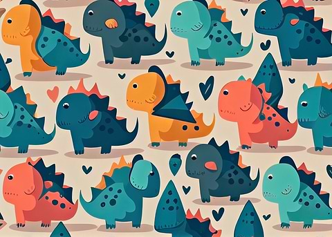 Dino Love — kids room metal wall art