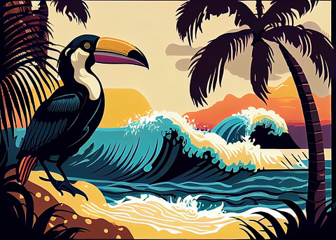 Coastal Haven — metal poster wall art