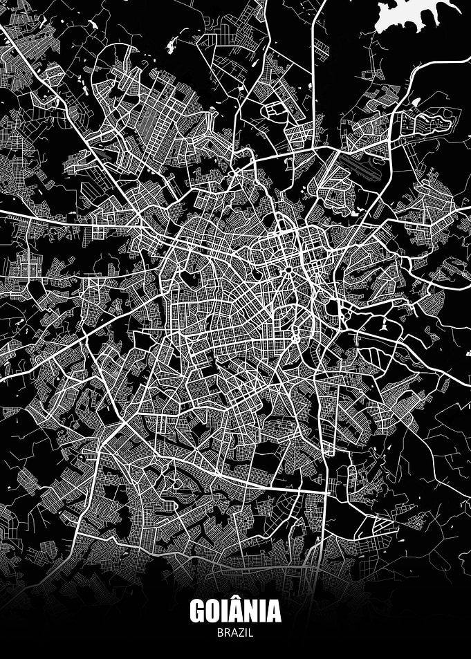 Goiania Brazil Dark Map