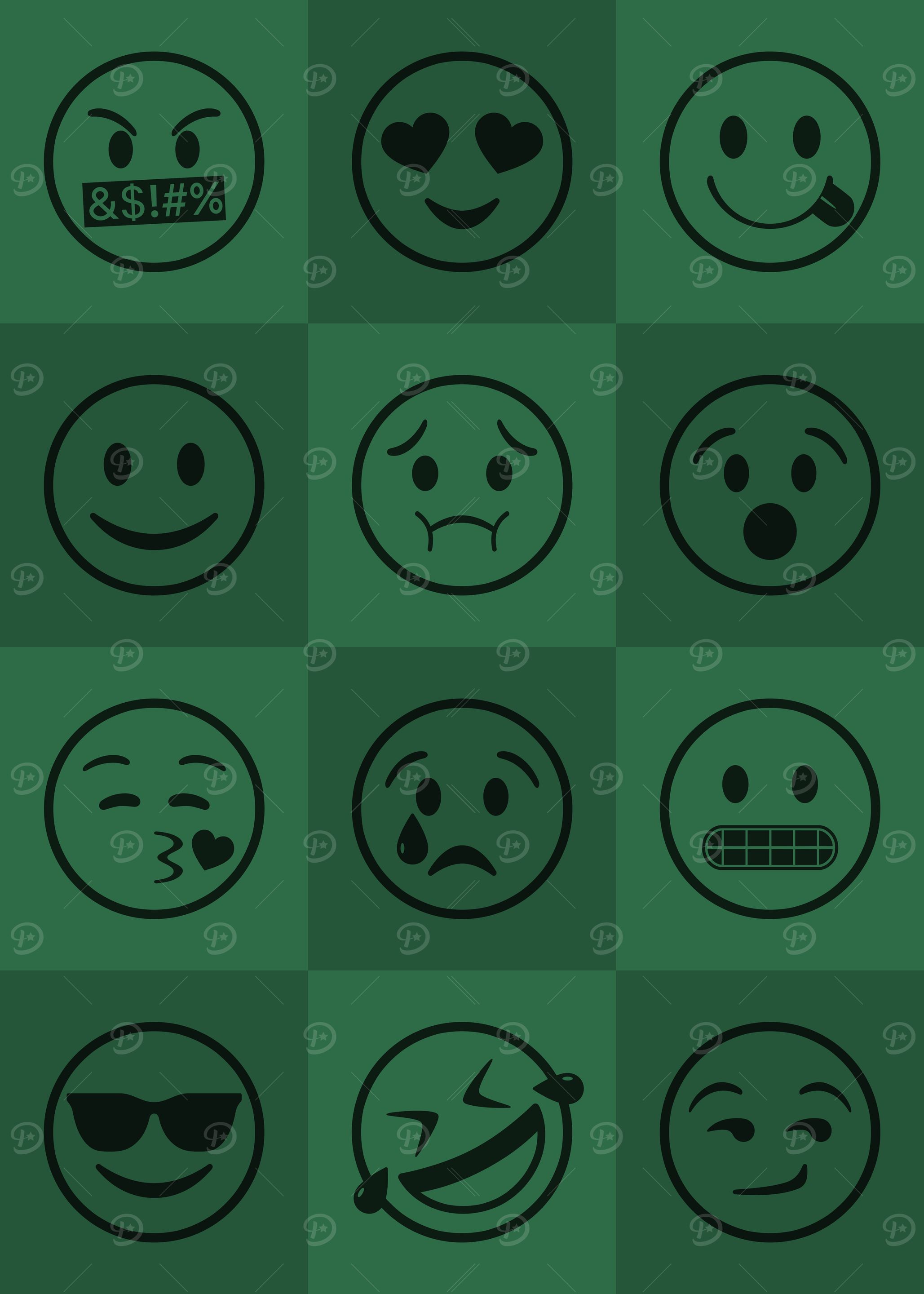 Emoji Expressions Green