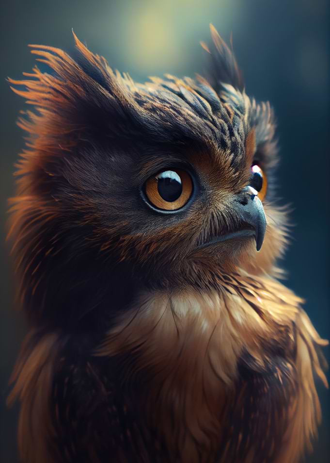 Tiny Brown Owls Gaze