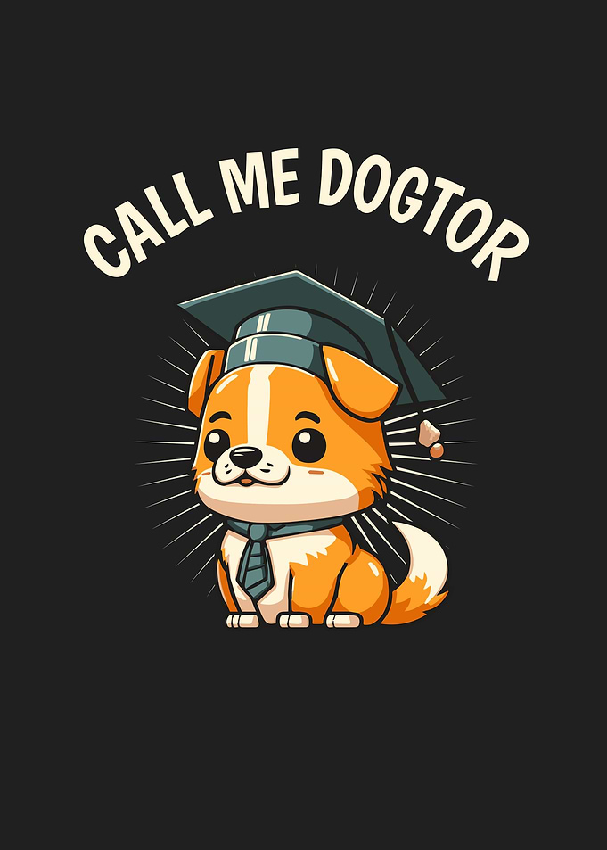Cute Dog Funny Doctor PhD