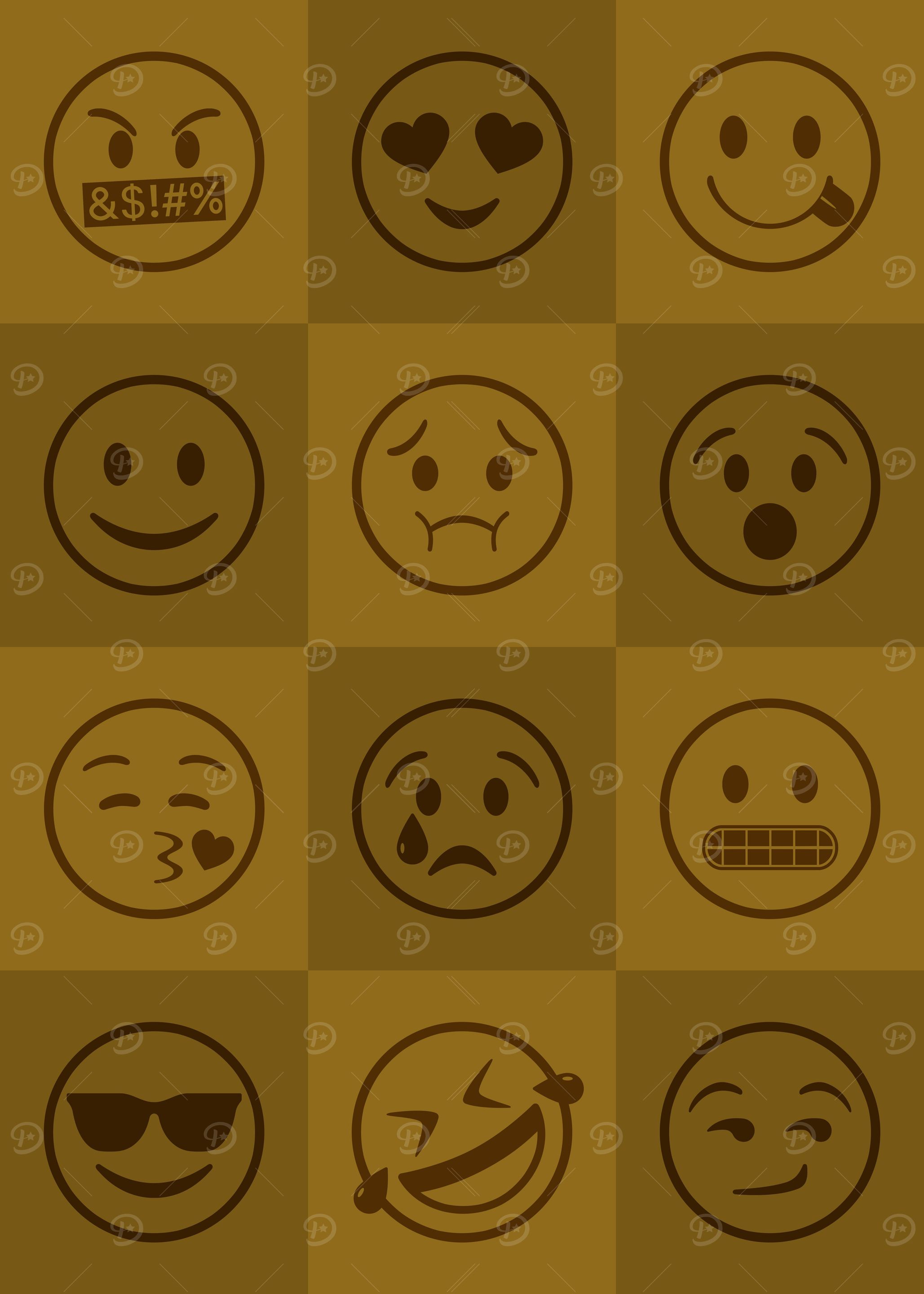 Emoji Expressions Yellow