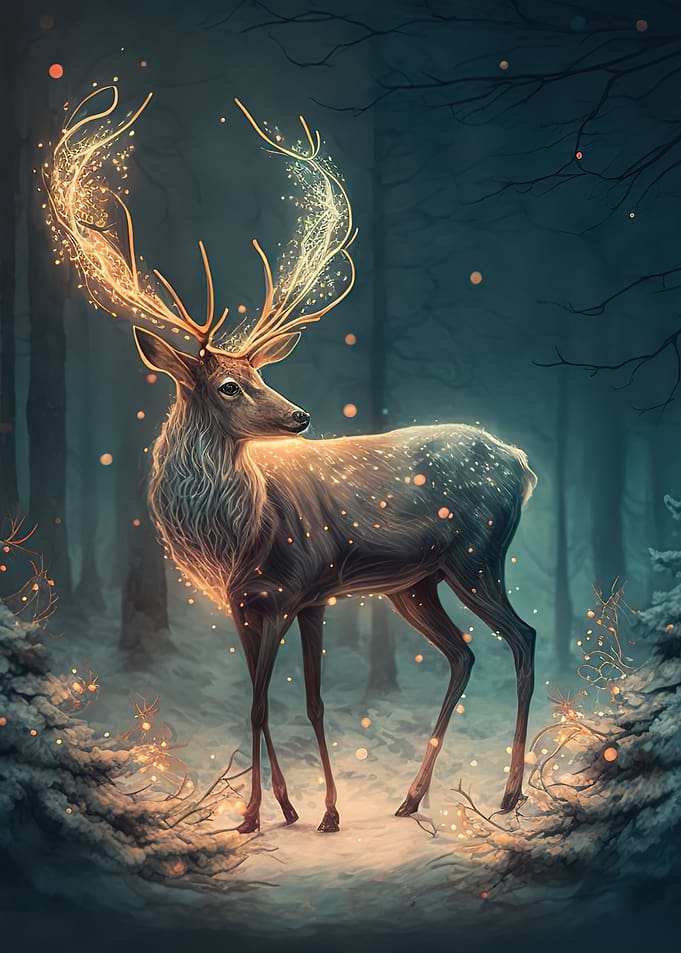 animal deer neon