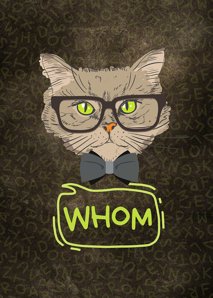 Whom Grammar Nerd Cat
