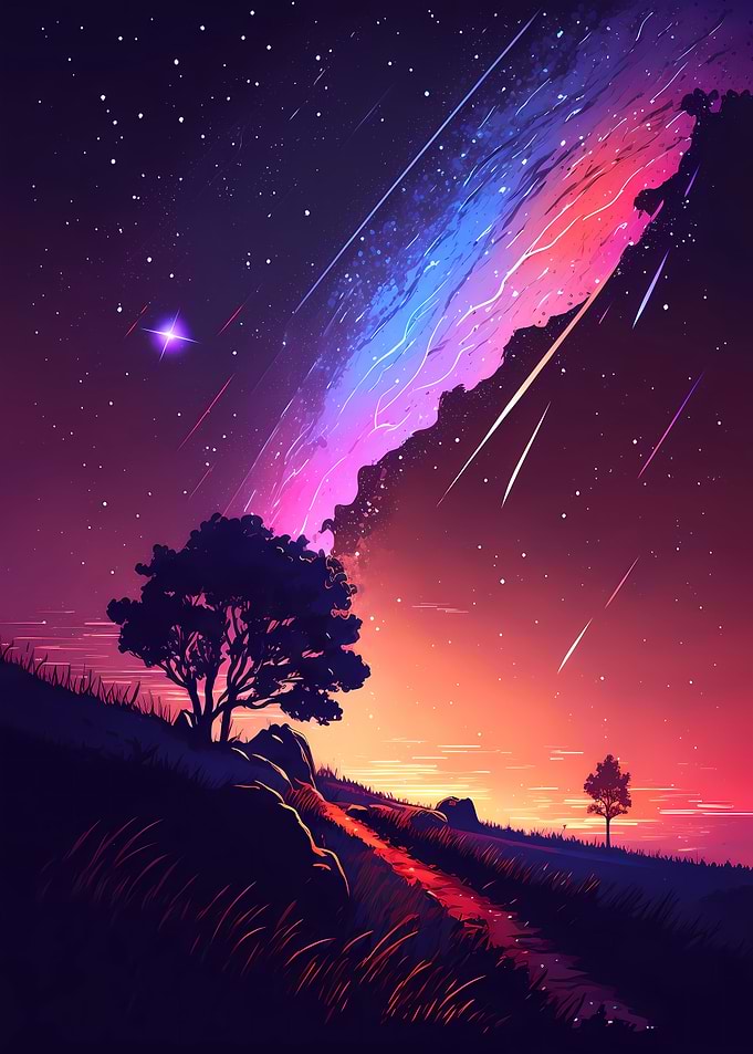 Sunset Comet Trail