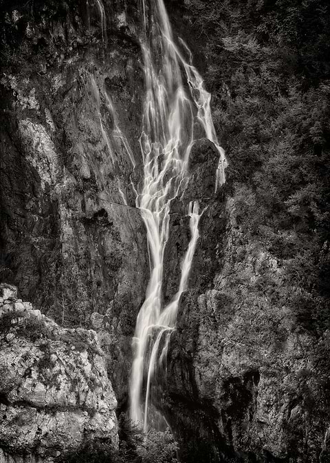 Black And White Waterfall