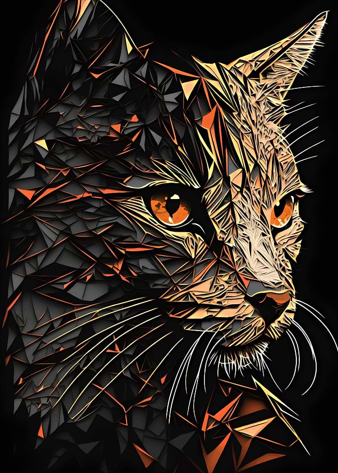 cat abstract art