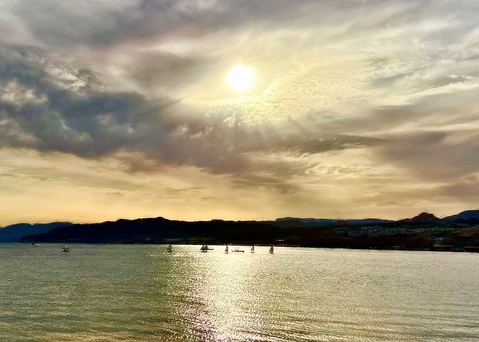 Sailboats Angelic Sunset