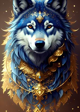 Fantasy Art Wolf Portrait