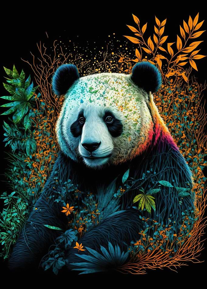Colourful Panda